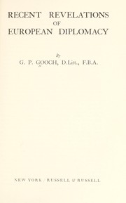 Cover of: Recent revelations of European diplomacy by George Peabody Gooch