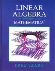 Cover of: Linear Algebra: An Introduction Using Mathematica