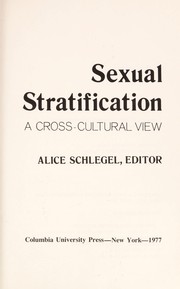 Cover of: Sexual stratification | 