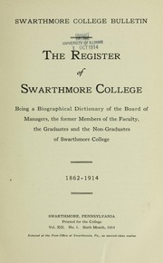 Cover of: The register of Swarthmore college | Swarthmore College
