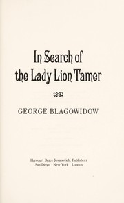 Cover of: In search of the lady lion tamer | George Blagowidow