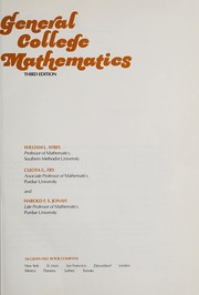 Cover of: General college mathematics | William Leake Ayres