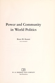 Cover of: Power and community in world politics by Bruce M. Russett