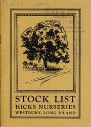 Cover of: Stock list | Hicks Nurseries (Westbury, Nassau County, N.Y.)
