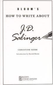 Cover of: Bloom's how to write about J.D. Salinger