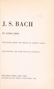 Cover of: J. S. Bach.