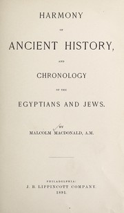 Cover of: Harmony of ancient history: and chronology of the Egyptians and Jews