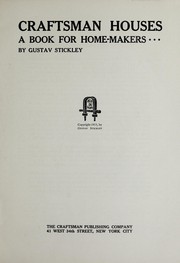 Cover of: Craftsman houses by Gustav Stickley