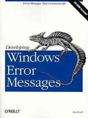 Cover of: Developing Windows Error Messages by Ben Ezzell
