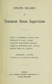 Cover of: The tenement house act | New Jersey