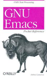 Cover of: GNU Emacs by Debra Cameron