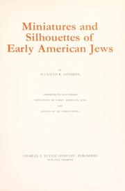 Cover of: Miniatures and silhouettes of early American Jews