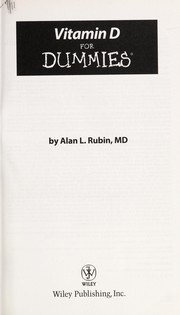 Cover of: Vitamin D for dummies by Alan L. Rubin