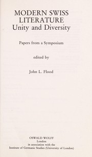 Modern Swiss literature by John L. Flood
