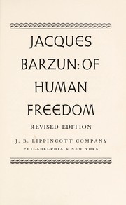 Cover of: Of human freedom.