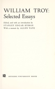 Cover of: Selected essays.