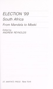 Cover of: Election '99 South Africa : from Mandela to Mbeki by 