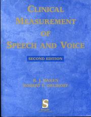Cover of: Clinical Measurement of Speech & Voice (Speech Science) by Ronald J. Baken, Robert F. Orlikoff