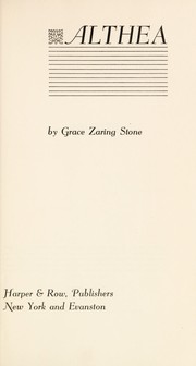 Cover of: Althea. | Grace Zaring Stone