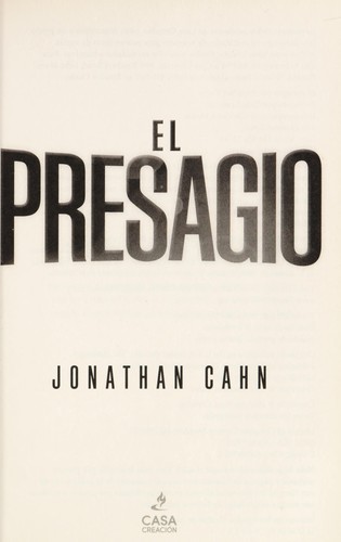 El presagio by Jonathan Cahn