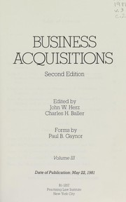 Cover of: Business acquisitions | 