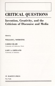 Cover of: Critical questions by edited by William L. Nothstine, Carole Blair, Gary A. Copeland.