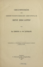 Cover of: Zum dreihundertja hrigen Geburtstage Re ne Descartes' by Edmund O. von Lippmann