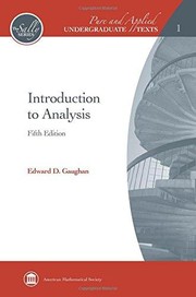 Cover of: Introduction to analysis | Edward Gaughan