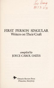 Cover of: First person singular : writers on their craft