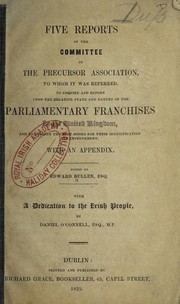 Cover of: Five reports of the committee of the Precursor Association | Precursor Association