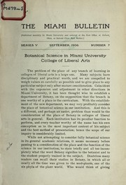 Botanical science in Miami University College of Liberal Arts by Fink, Bruce