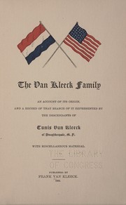 Cover of: The Van Kleeck family | Frank] [from old catalog Van Kleeck