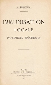 Cover of: Immunisation locale; pansements sp©♭cifiques