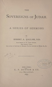 Cover of: The sovereigns of Judah. | Robert A. Hallam