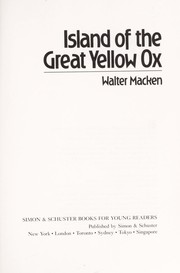 Cover of: Island of the great yellow ox | Walter Macken