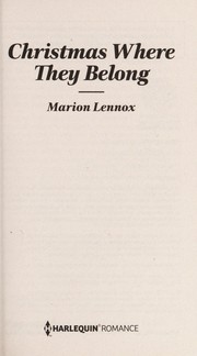 Cover of: Christmas Where They Belong by Marion Lennox