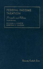 Cover of: Federal income taxation by Michael J. Graetz