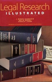 Cover of: Legal Research Illustrated, Seventh Edition (An Abridgement of Fundamentals of Legal Research | J. Myron Jacobstein