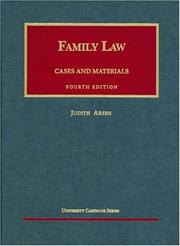 Cover of: Family law: cases and materials