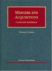 Cover of: Mergers and acquisitions by William J. Carney