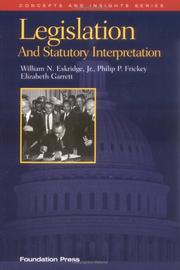 Cover of: Legislation and statutory interpretation