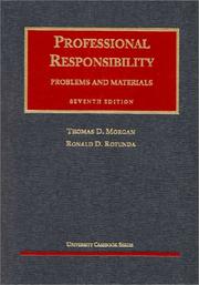 Cover of: Professional Responsibility by Morgan, Rotunda