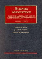 Cover of: Cases and materials [on] business associations by William A. Klein