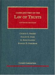 Cover of: Cases and text on the law of trusts
