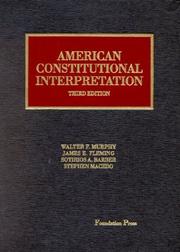 Cover of: American constitutional interpretation