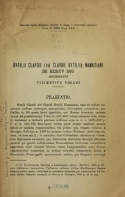 Cover of: Rutilii Claudii Namatiani De reditu suo: libri II