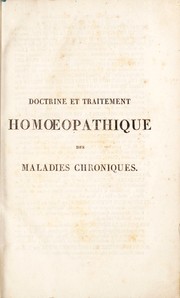 Cover of: Doctrine et traitement homoeopathique des maladies chroniques ... by Samuel Hahnemann