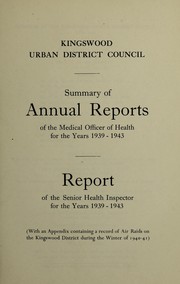 Cover of: [Report 1939-1943] | Kingswood (South Gloucestershire, England). Urban District Council