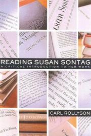 Cover of: Reading Susan Sontag: a critical introduction to her work