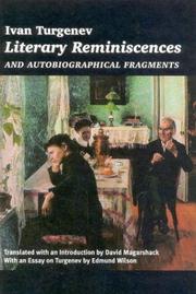 Cover of: Literary reminiscences and autobiographical fragments